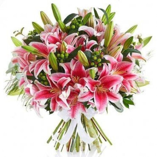 Bouquet of Pink or White Scented Lilium